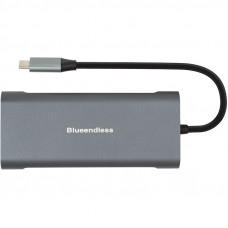 Концентратор USB Type-C PowerPlant CA913497 Grey