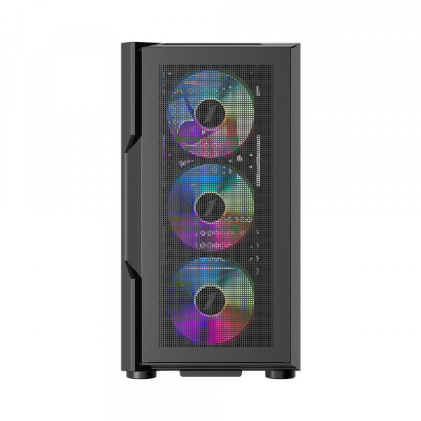 Корпус 1stPlayer T7-P-4F2(AP) Black без БЖ