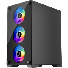 Корпус 1stPlayer X2-M-BK-4F1-PS-600FK-EU Black 600W