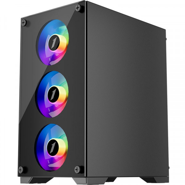 Корпус 1stPlayer X2-M-BK-4F1-PS-600FK-EU Black 600W