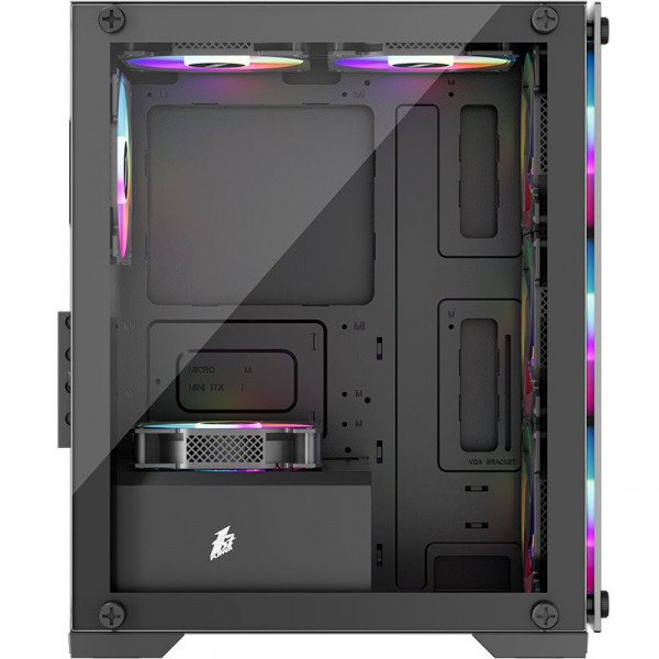 Корпус 1stPlayer X2-M-BK-4F1-PS-600FK-EU Black 600W