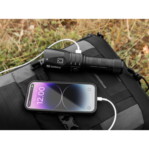 Ліхтарик-повербанк Sandberg Survivor Torch Powerbank 5000 mAh XHP160LED USB-C 18W (420-89)