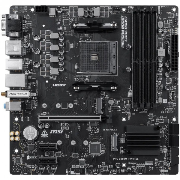 Материнська плата MSI Pro B550M-P WiFi6E Socket AM4