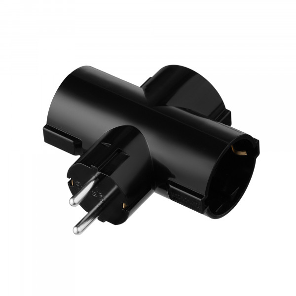 Мережевий адаптер 2E 3xТип F, 16A, чорний (2E-AD0103BK)