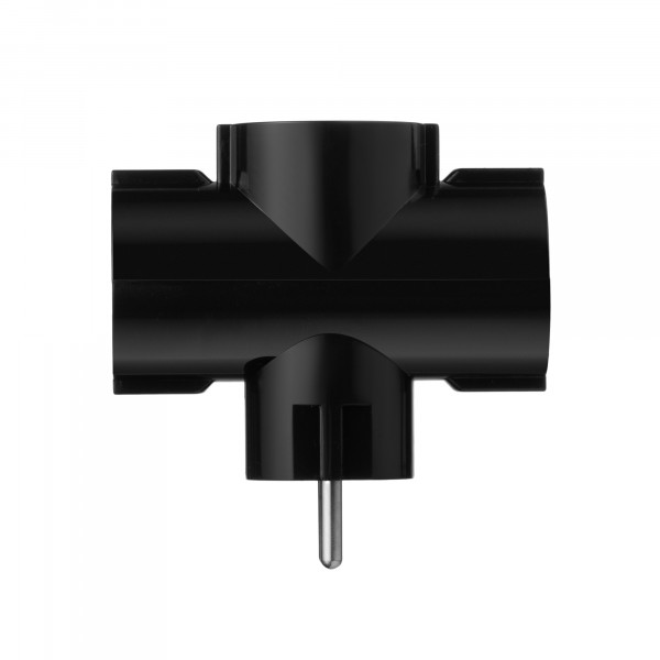 Мережевий адаптер 2E 3xТип F, 16A, чорний (2E-AD0103BK)