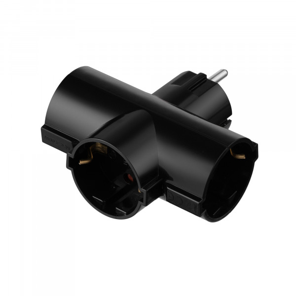 Мережевий адаптер 2E 3xТип F, 16A, чорний (2E-AD0103BK)