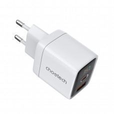 Мережевий зарядний пристрій Choetech (USB-C+USB-A) White (PD6052-EU-WH)
