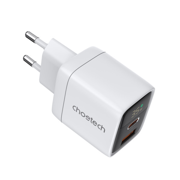 Мережевий зарядний пристрій Choetech (USB-C+USB-A) White (PD6052-EU-WH)