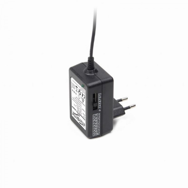 Мережевий зарядний пристрій EnerGenie (1USBx2A) Black (EG-MC-009) + універсальний кабель