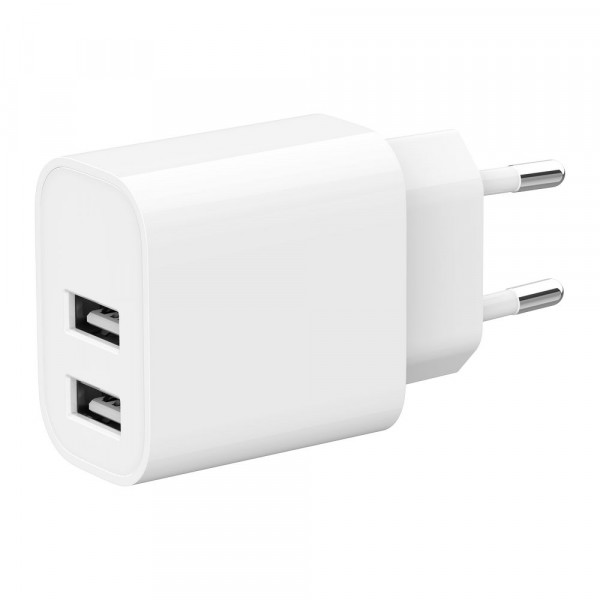 Мережевий зарядний пристрій Gembird (2USBх2.4A 12W) White (TA-UC-2A12-01)