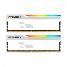 Модуль пам`ятi DDR5 2x16GB/5600 Prologix Onyx White RGB (PRO32GB5600YWR5K)