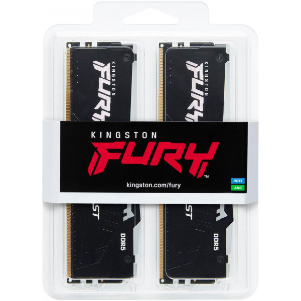 Модуль пам`яті DDR5 2x32GB/5600 Kingston Fury Beast RGB Black (KF556C36BBE2AK2-64)