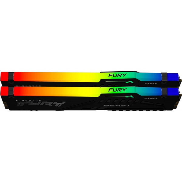 Модуль пам`яті DDR5 2x32GB/5600 Kingston Fury Beast RGB Black (KF556C36BBE2AK2-64)