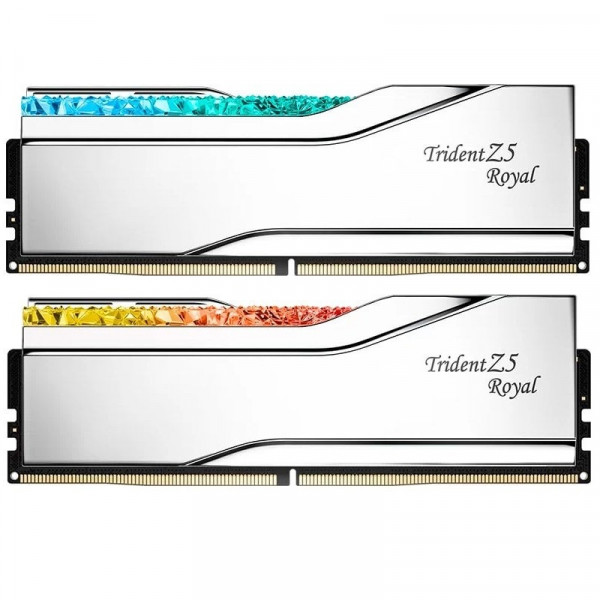 Модуль пам`ятi DDR5 2x32GB/6400 G.Skill Trident Z5 Royal Silver (F5-6400J3239G32GX2-TR5S)