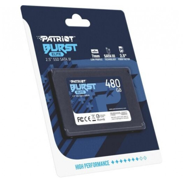 Накопичувач SSD 480GB Patriot Burst Elite 2.5" SATAIII TLC (PBE480GS25SSDR)