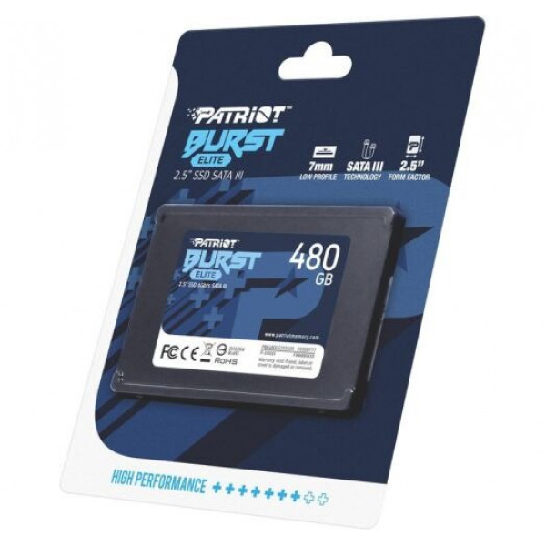 Накопичувач SSD 480GB Patriot Burst Elite 2.5" SATAIII TLC (PBE480GS25SSDR)