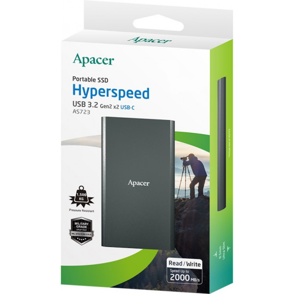 Накопичувач зовнішній SSD USB 2.0TB Apacer S723B (AP2TBAS723B-1)