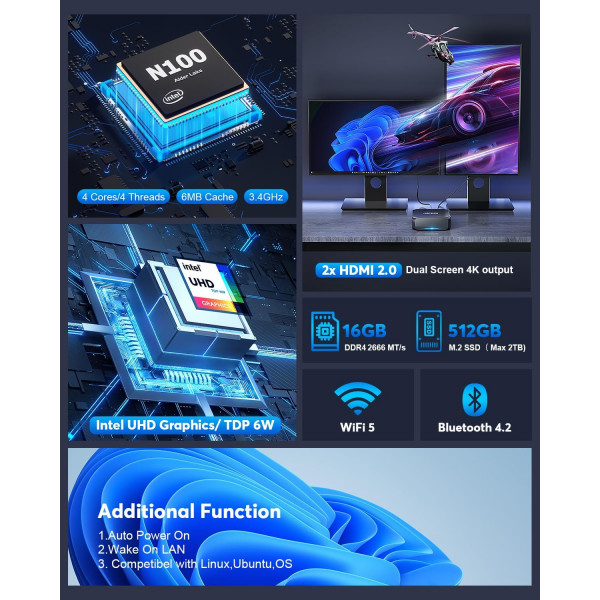 Неттоп NiPoGi AK2 Plus (794677124021)