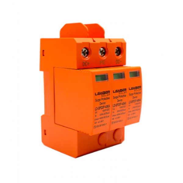 Обмежувач перенапруги Leader DC3P 1000В 40кА (LD-SPD3P-40KA-1000V)