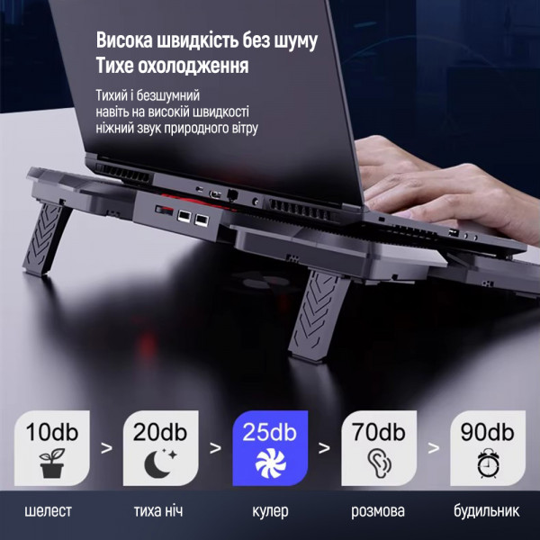 Охолоджуюча пiдставка для ноутбука ColorWay Cooling Game Pro S4, 10-17” (CW-CGPS4)