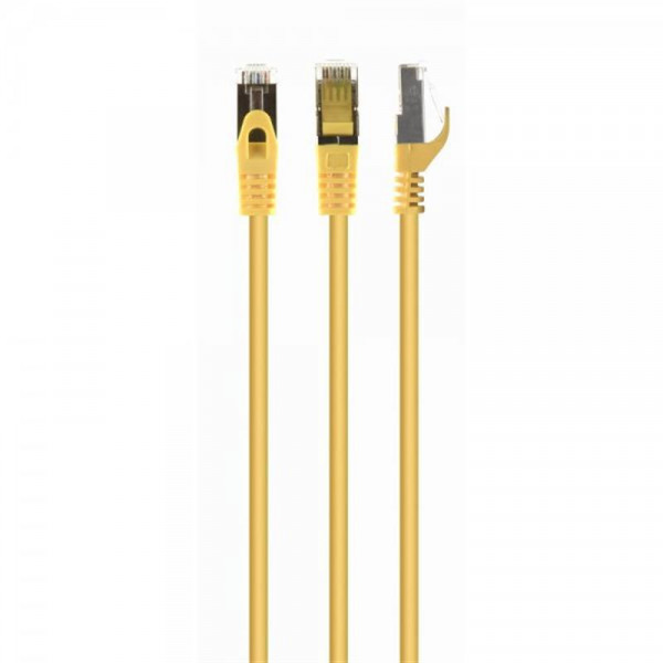 Патч-корд S/FTP Cablexpert (PP6A-LSZHCU-Y-20M) cat.6a, литий, 50u "штекер із засувкою, 20м, жовтий
