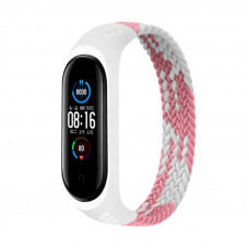 Ремінець BeCover Elastic Nylon Style для Xiaomi Mi Smart Band 5/Mi Smart Band 6 Size M Pink/White (706153)