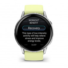 Смарт-годинник Garmin Venu 4 45mm Silver Bezel with Citron Silicone Band (010-03014-02)