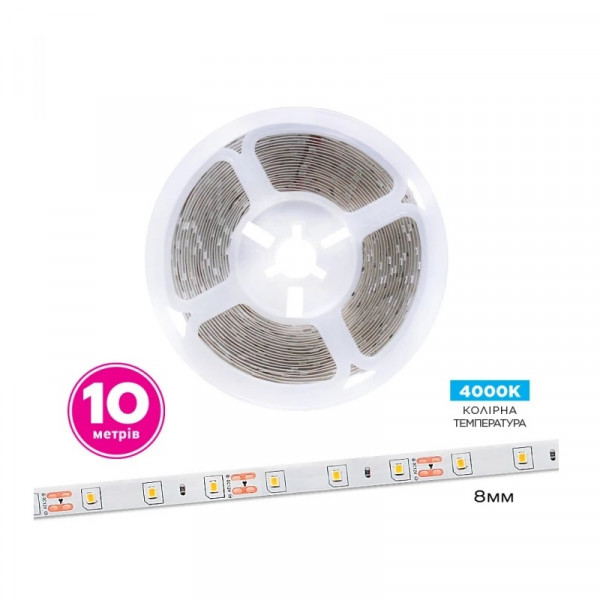 Світлодіодна стрічка ELM 2835 60LED IP20 4000K 10м (19-0014-10)