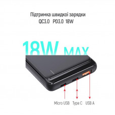 Універсальна мобільна батарея ColorWay Slim PD 10000mAh Black (CW-PB100LPG3BK-PD)