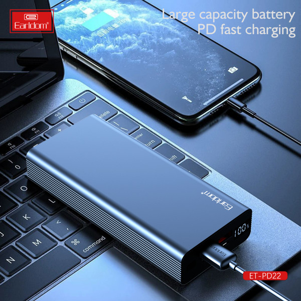 Універсальна мобільна батарея Earldom ET-PD22 20000mAh Black (PB-000122)