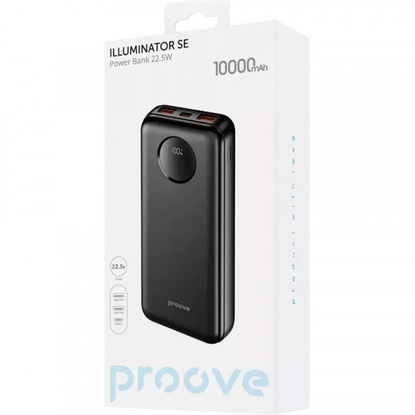 Універсальна мобільна батарея Proove Illuminator SE 22.5W 10000mAh Black (PBIL10212201)