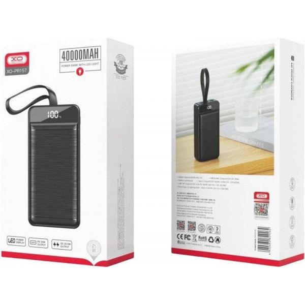 Універсальна мобільна батарея XO PR157 40000mAh Black (PR157.black)