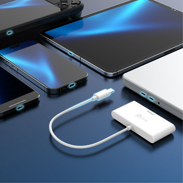 USB-хаб J5create USB-C 3-в-1 White (JCA399-N)
