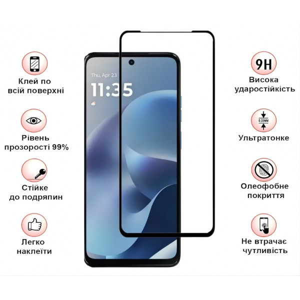 Захисне скло BeCover для Motorola Moto G17 / G17 Power Black (715137)