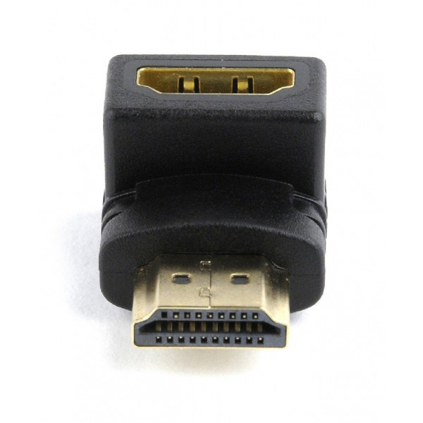 Адаптер Cablexpert HDMI - HDMI (M/F), кут 90 градусів, чорний (A-HDMI90-FML) пакет