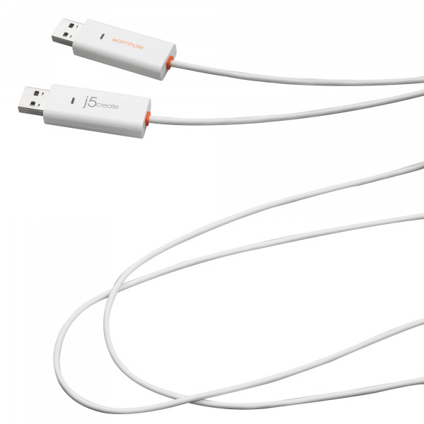 Адаптер J5create USB-A/USB-A (M/M), 1.8 м, White (JUC400-N)