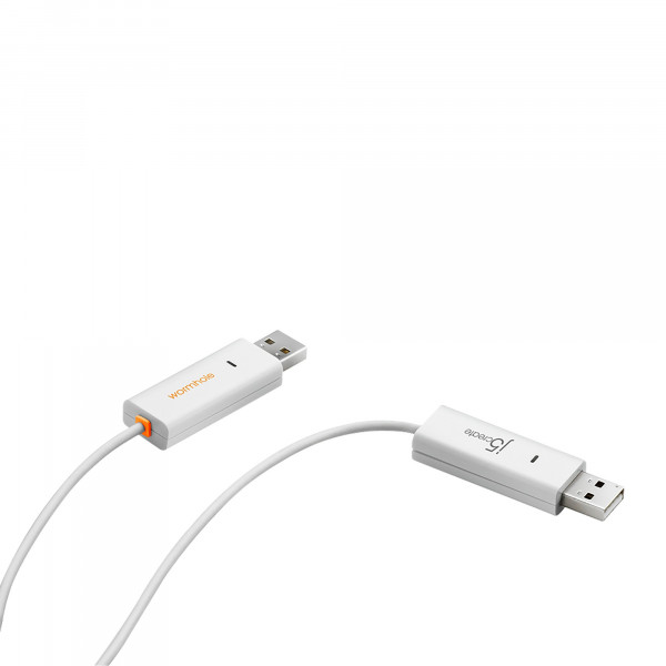 Адаптер J5create USB-A/USB-A (M/M), 1.8 м, White (JUC400-N)