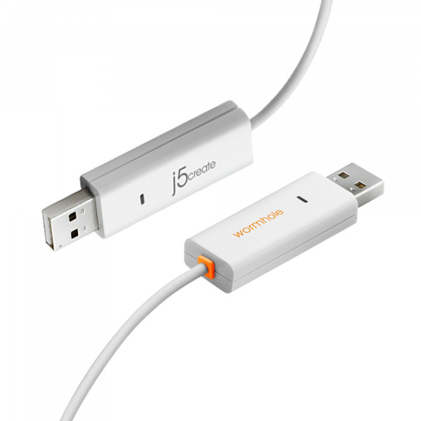 Адаптер J5create USB-A/USB-A (M/M), 1.8 м, White (JUC400-N)
