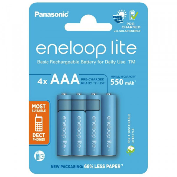 Акумулятори Panasonic Eneloop Lite AAA/HR03 NI-MH 550 mAh BL 4 шт