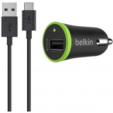 Автомобільний зарядний пристрій Belkin (1USB, 2.4A) Black (F7U002bt06-BLK) + кабель Type-C_OEM