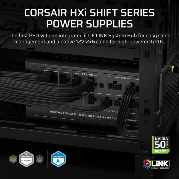 Блок живлення Corsair HX1000i Shift ATX 3.1 1000W (CP-9020265-EU)