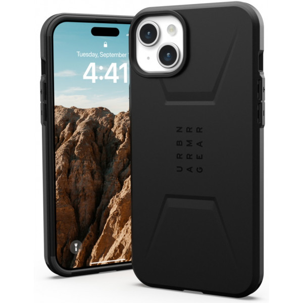 Чохол-накладка Urban Armor Gear Civilian Magsafe для Apple iPhone 15 Plus Black (114306114040)