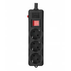 Фільтр живлення Gembird Pro (SPG3-G-6B-PRO) 3 розетки, 1.8м, чорний