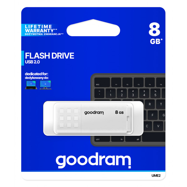 Флеш-накопичувач USB2.0 8GB Goodram UME2 White (UME2-0080W0R11)