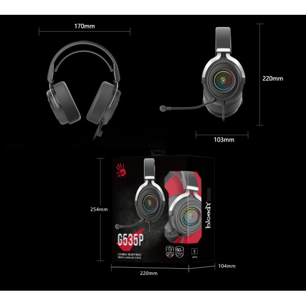 Гарнітура A4Tech Bloody G535P Black+Silver