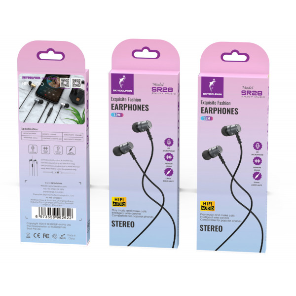 Гарнітура SkyDolphin SR28 Metal with mic Gray (HF-000471)