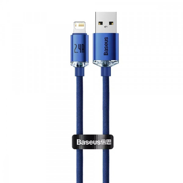 Кабель Baseus Crystal Shine USB-Lightning, 2.4A, 1.2м Blue (6932172602697)