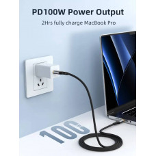 Кабель Cabletime USB Type-C - USB Type-C (M/M) PD 100W, 1 м, Black (CU03L)