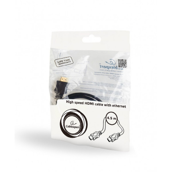 Кабель Cablexpert HDMI - HDMI V 1.4 (M/M), 4.5 м, чорний (CC-HDMI4L-15) пакет
