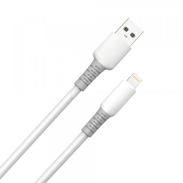 Кабель ColorWay USB - Lightning (M/M), liquid silicone, 3А, 1 м, White (CW-CBUL093-WT)